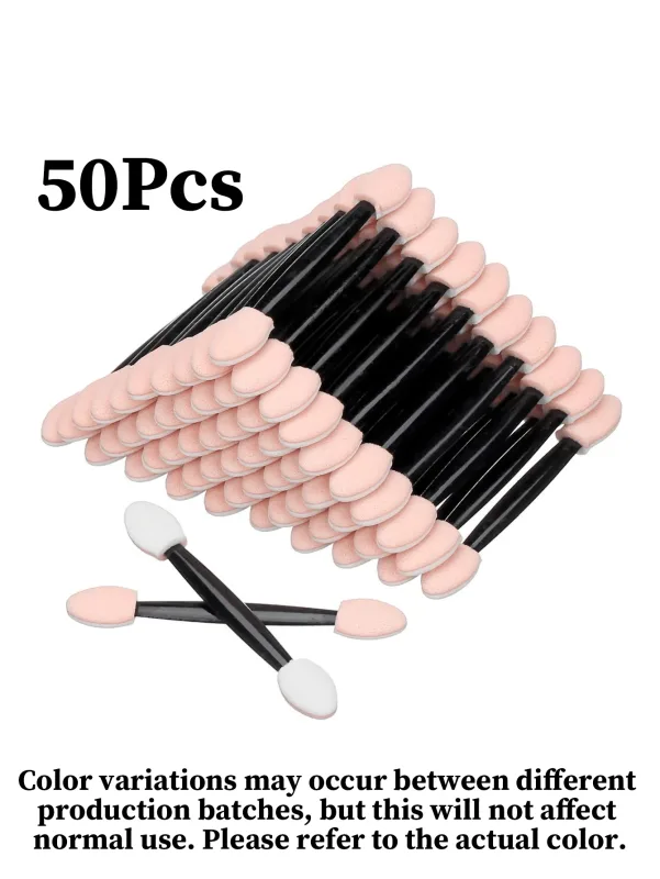 200/50/20 Double-Ended Eyeshadow Applicators Disposable Eye Makeup Brushes Double-Sided Sponge Applicators Suitable for Women and Girls (Black Nude White) — image 9