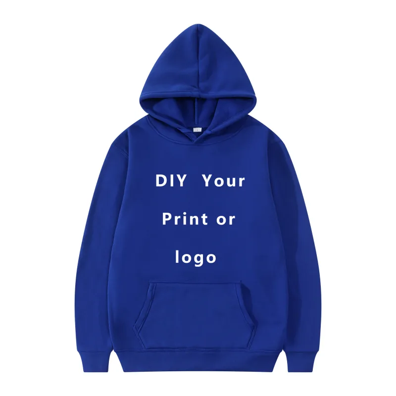 Logo/Gambar Jenama Rekaan Anda Sendiri Disesuaikan Di mana-mana Lelaki Wanita Hoodies DIY Sweatshirt Kasual Hoody Fesyen Baharu — image 11