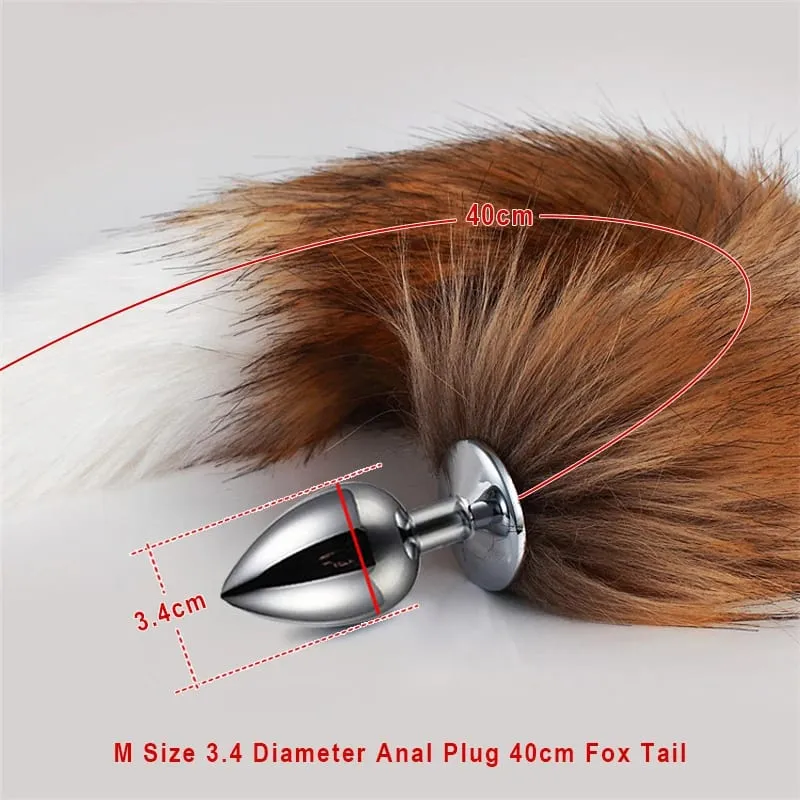 Sex Shop 5 Sizes Metal Butt Plug Fetish Fox Tail Intimate Toys Bdsm Anal Extender Dilator Products Erotic Games Goods For Adults