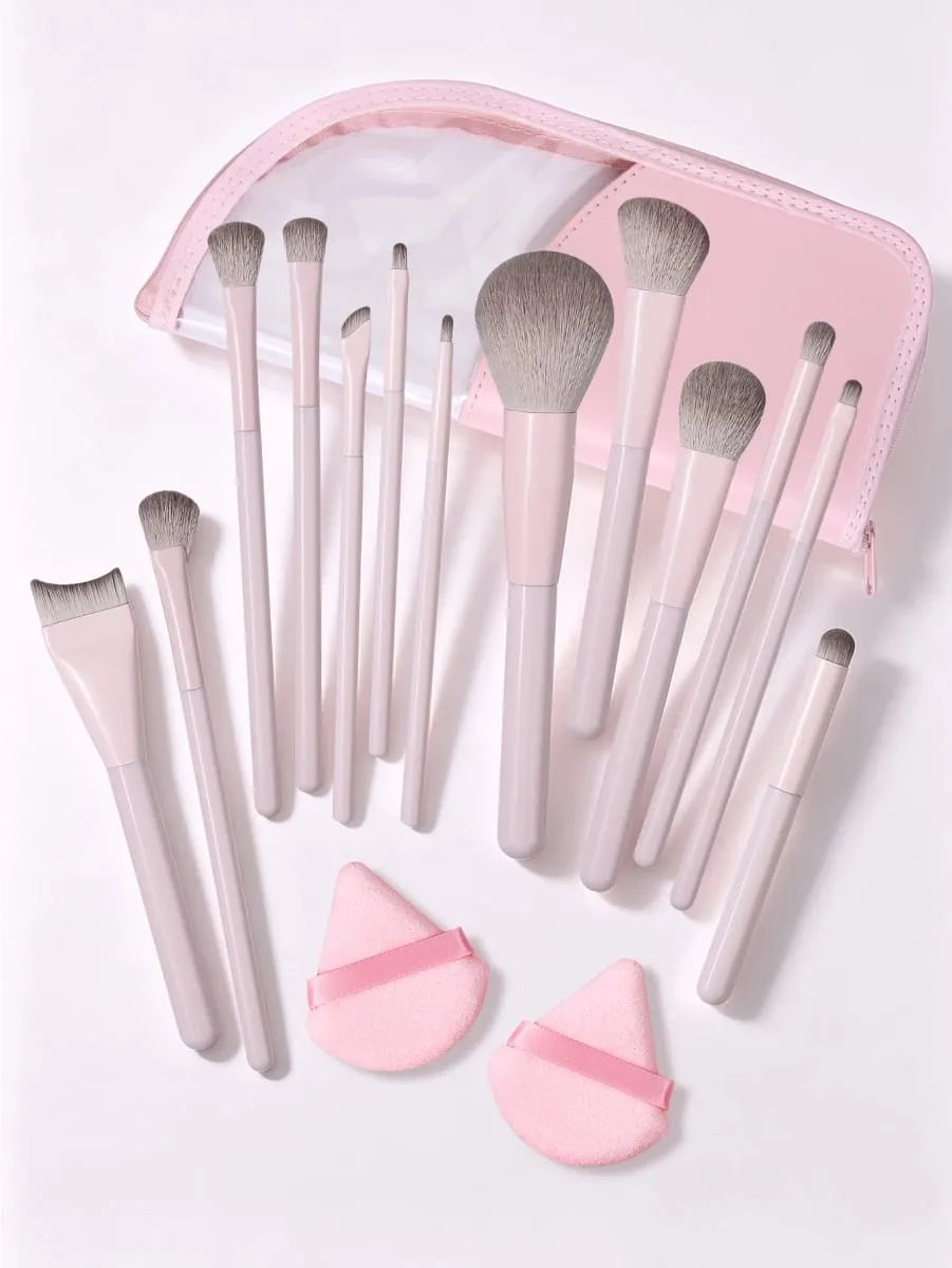 Ensemble de pinceaux de maquillage 16 pièces, avec bouffantes de poudre triangulaires et sac de rangement pour fond de teint, Blush, fard à paupières, Kit de maquillage complet pour le visage — image 5