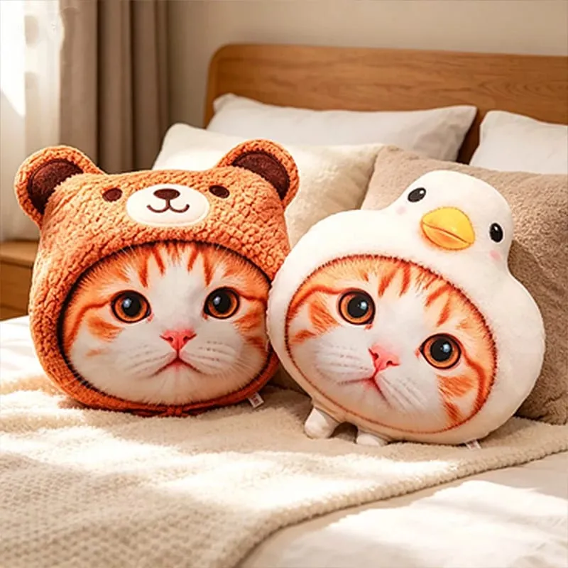 New 40cm Lifelike Animal Cat Plush Pillow 3D Printing Simulation Cat Plush Toy Stuffed Decor Gift Birthday Gifts Room Decoration — image 4