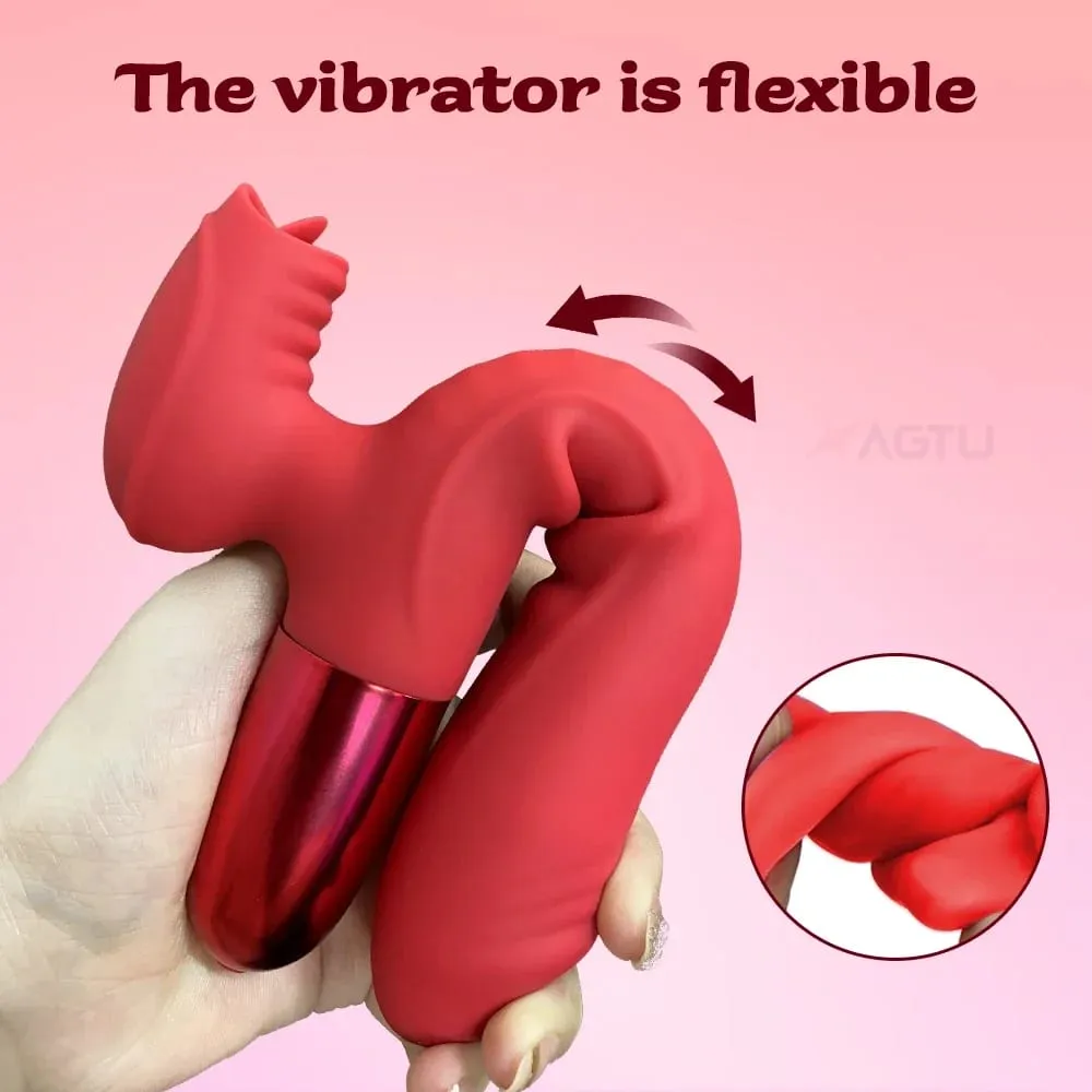 Sexleksaksvibrator för kvinnor Klitorisstimulator Kvinnlig onanist G Spot Dildo med tungslickande Vuxna Varor 18+ — image 5
