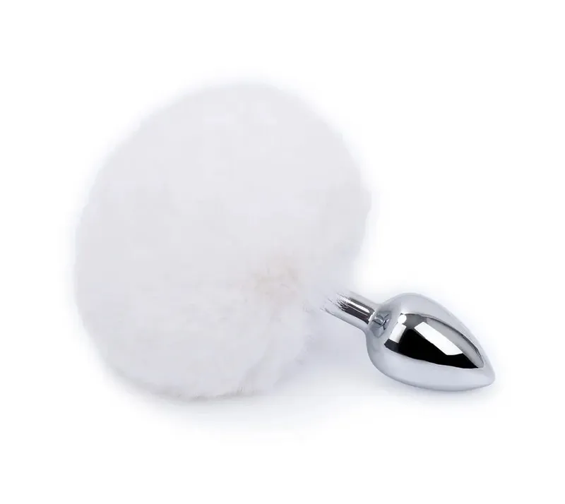 Plush Silicone Rabbit Tail Butt Plug Vibrator Dildo Prostate Massager Sex Toy Men Women Adult Reusable