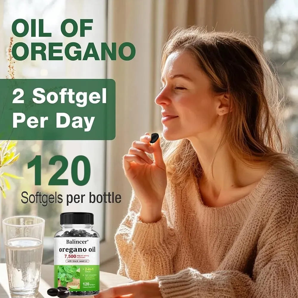 Óleo de orégano 7 500 mg com óleo de semente preta - alto suporte de carvacrol, músculo digestivo, nervo ósseo e saúde imunológica — image 7