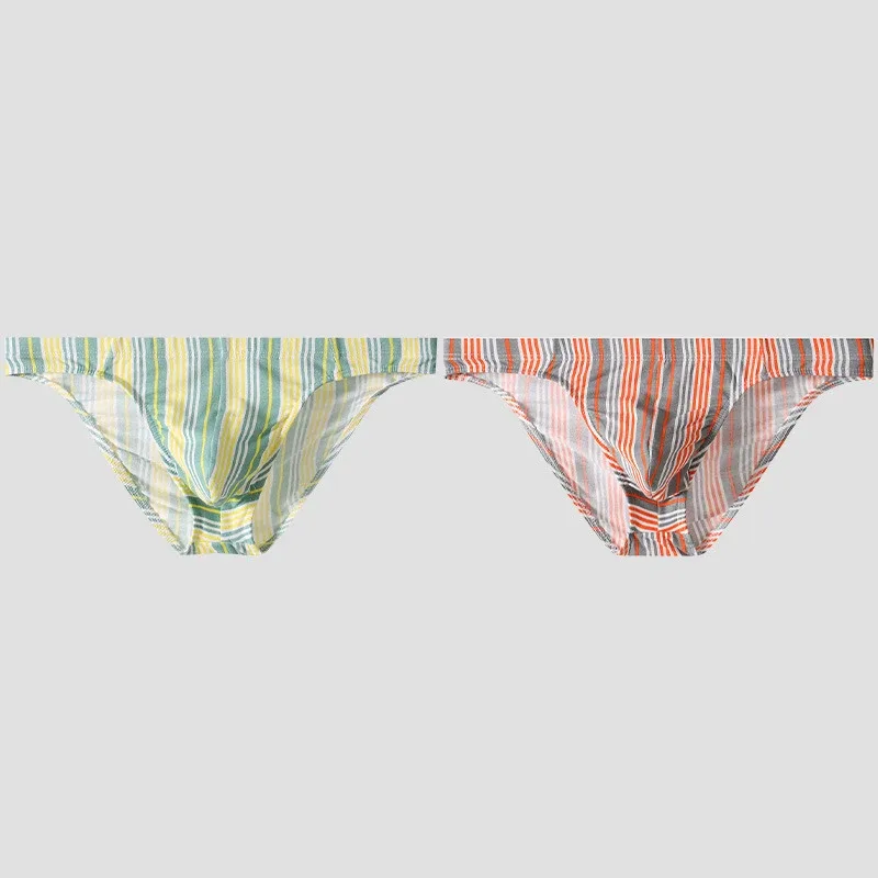Sexy Men Briefs Cotton Male Breathable Comfortable U Bulge Pouch Underwear Mid Waist Striped Panties Hombre Soft Youth Undies — image 9