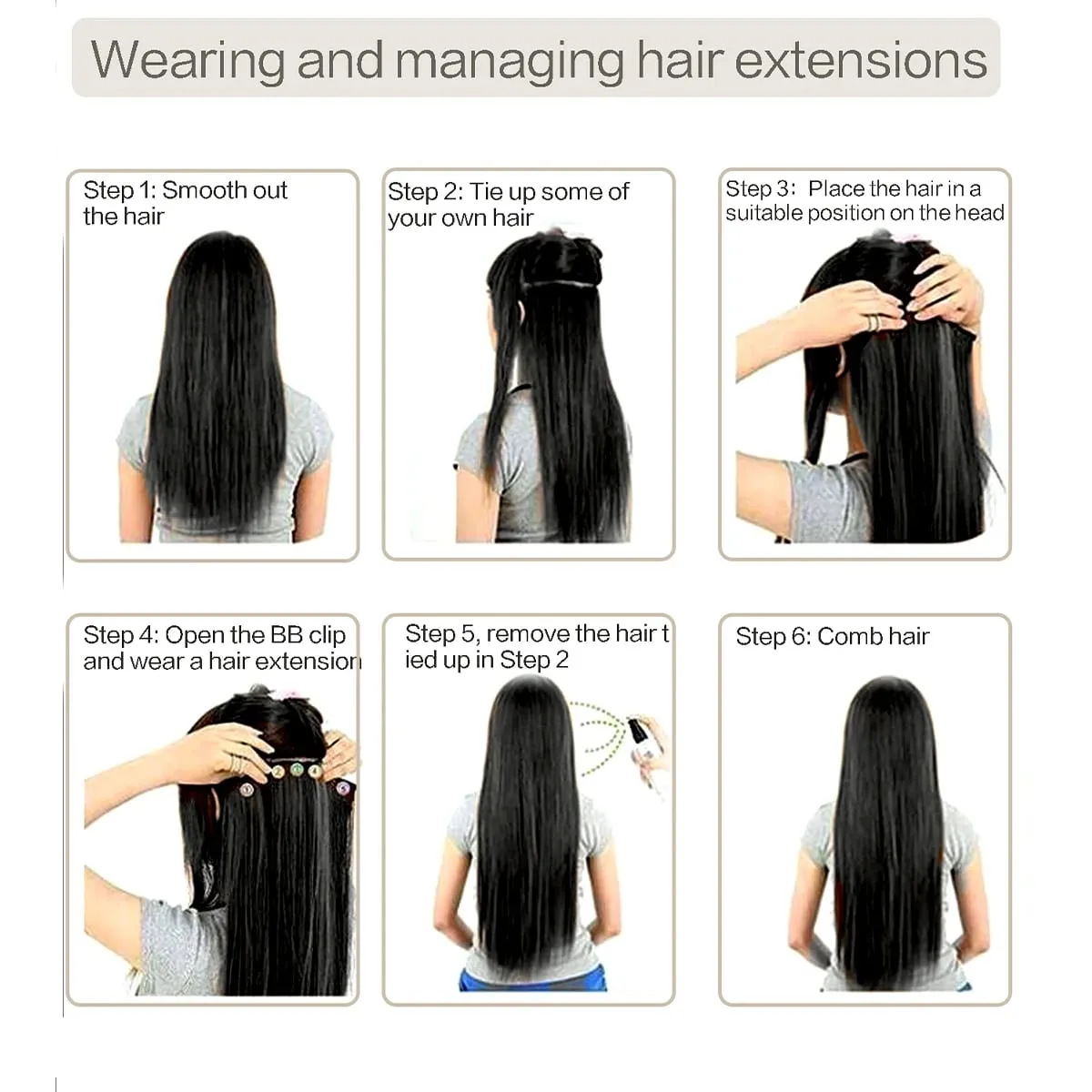 JKL Synthetic 5 Clip In Hair Extensions Long Straight Hairstyle Hairpiece Black Brown Blonde 80CM Natural Fake Hair For Women — image 6