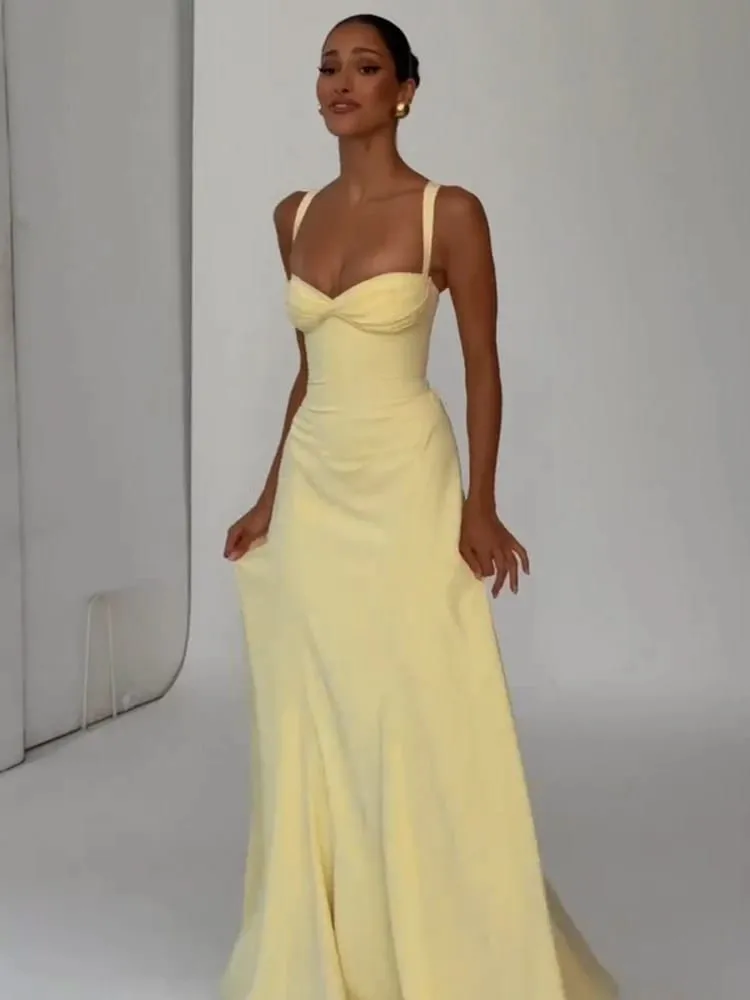 Lady Sexy Strapless Split Solid Pleated Dress Women Chic Backless High Waist Off-shoulder Dresses 2026 Bagong Evening Party Gowns — image 3