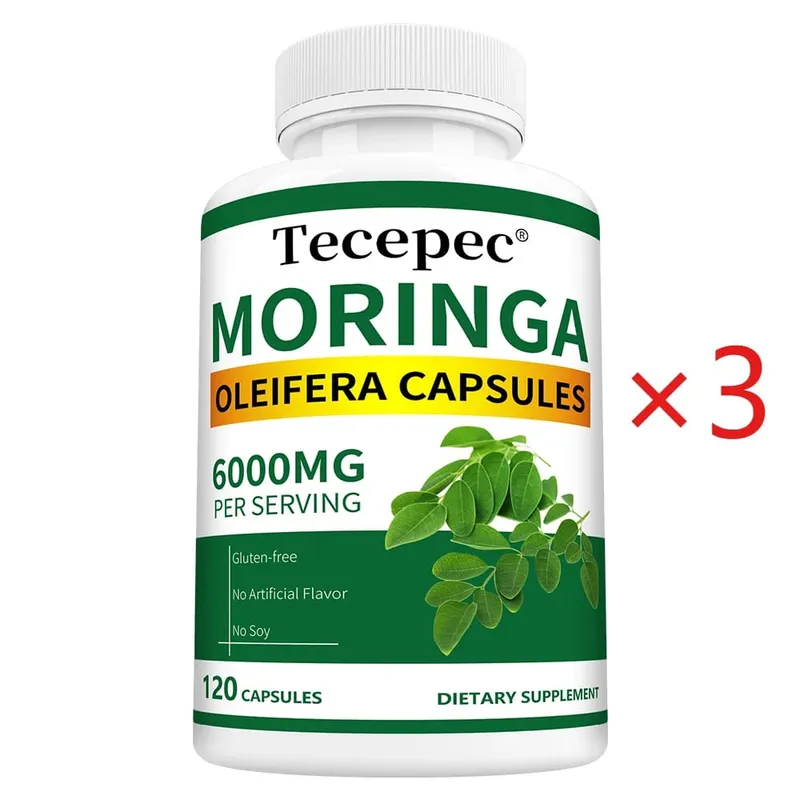 Organic Moringa Capsules 6000mg Antioxidant Boost Energy & Metabolism Support Immune Digestive Brain & Heart Health — image 11