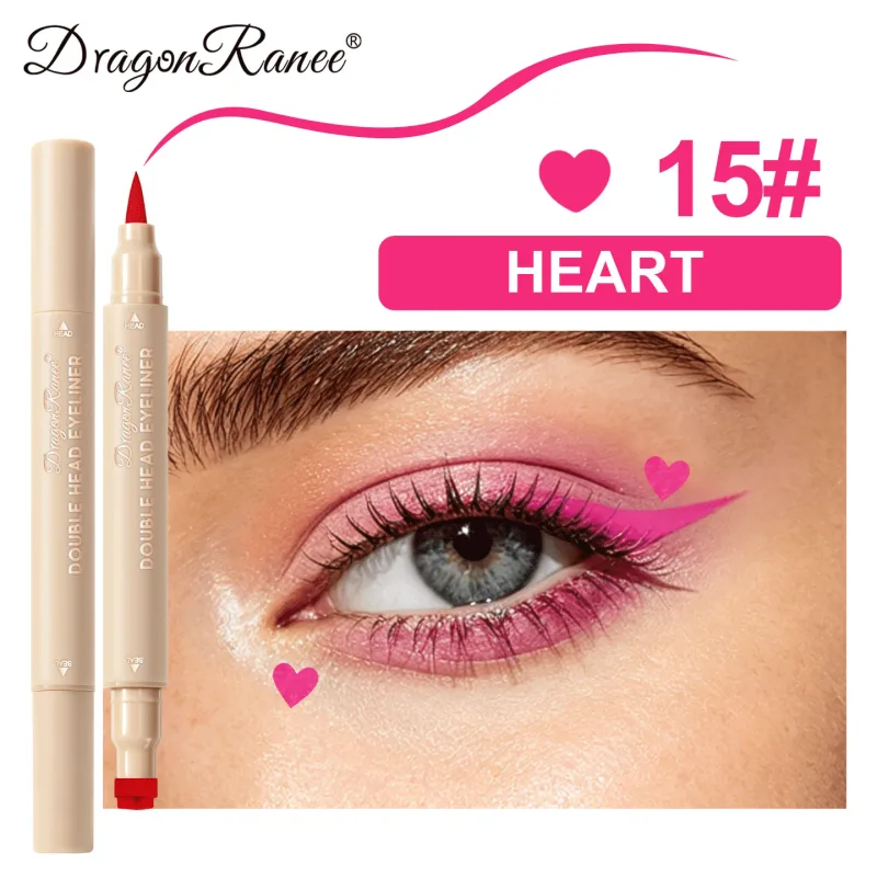 2-in-1 Dual-Ended Stamp Eyeliner Pen 20 Colors Waterproof Liquid Eyeliner with Stamp Tip Quick Dry Eye Makeup for Beginners — image 8