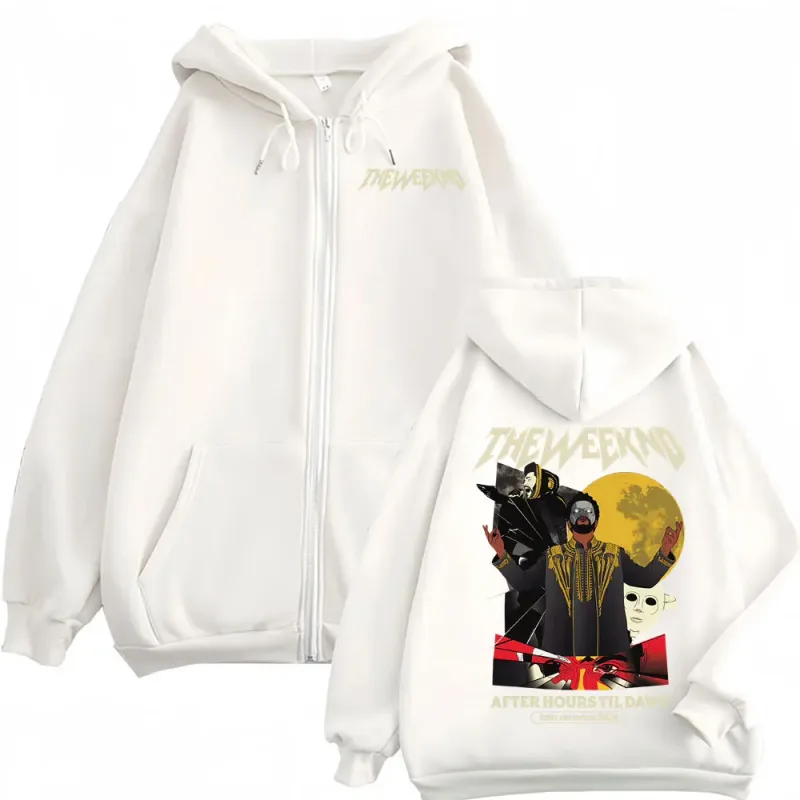 The Weeknd After Hours Til Dawn 2026 Jacket Sweatshirt Men Women Casual Fleece Zip Up Hoodies Hip Hop Style Punk Zipper Pullover — image 7