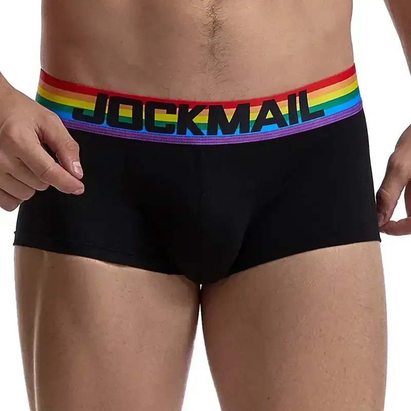 Celana Dalam Pria Sabuk Pelangi Celana Boxer Pria Katun Boxer Pria Pakaian Dalam Sejuk Celana Dalam Pria Celana Boxer Lembut Hitam Putih — image 5
