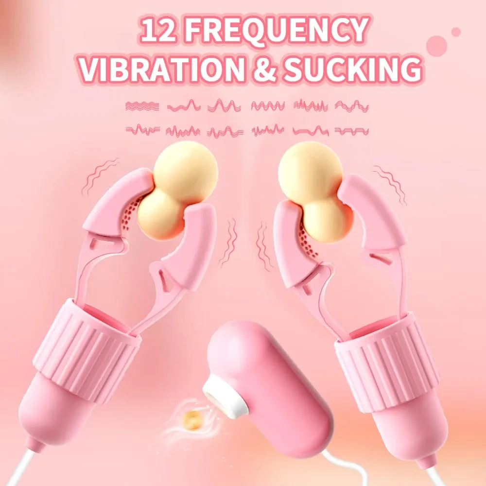 Sex Toys for Women Couple Breast Massage 12 Frequency Nipple Clamps Clitoral Clip Nipple Vibrator Nipple Clitoral Stimulation — image 2