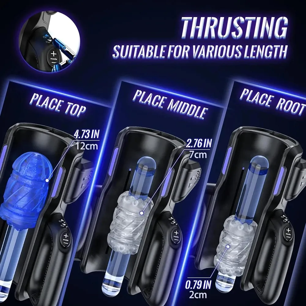 Leten Dual Handles Sex Machine Powerful Electric Thrusting Male Masturbator Adult Toys 2 Soft Sleeve Voice Penis Trainer Sex Toy