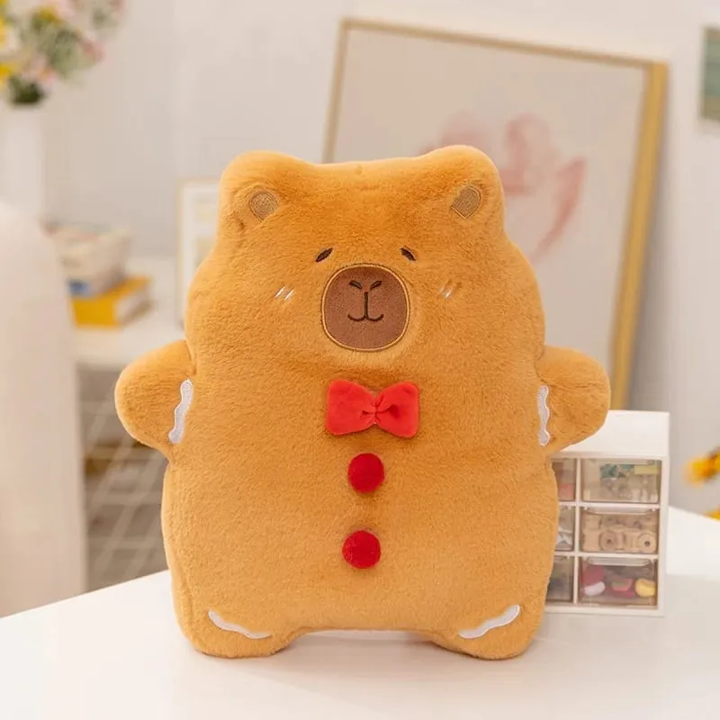 Christmas Pillow Capybara Gingerbread Soft Plush Toy Decoration Funny XMas Plushie High Quality Christmas Birthday Gift Decor — image 4
