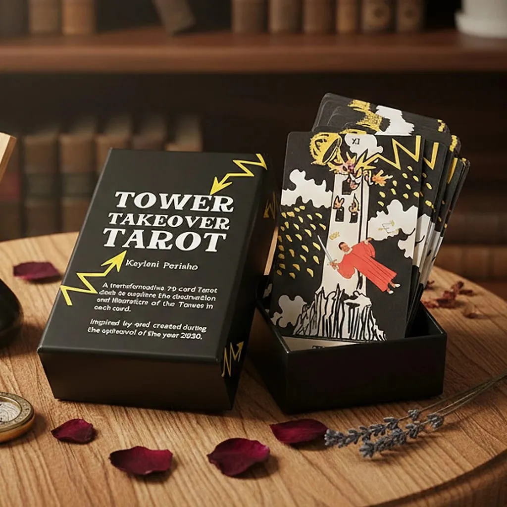 Tower Takeover Tarot Deck in Rigid Box Unique 79-Card Tarot Set for Transformation & Liberation 12*7cm Double-embossed