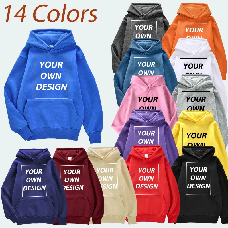 Personalizado diy impressão homem mulher outono inverno hoodies casual clássico pullovers simples confortável streetwear macio quente roupas esportivas — image 6