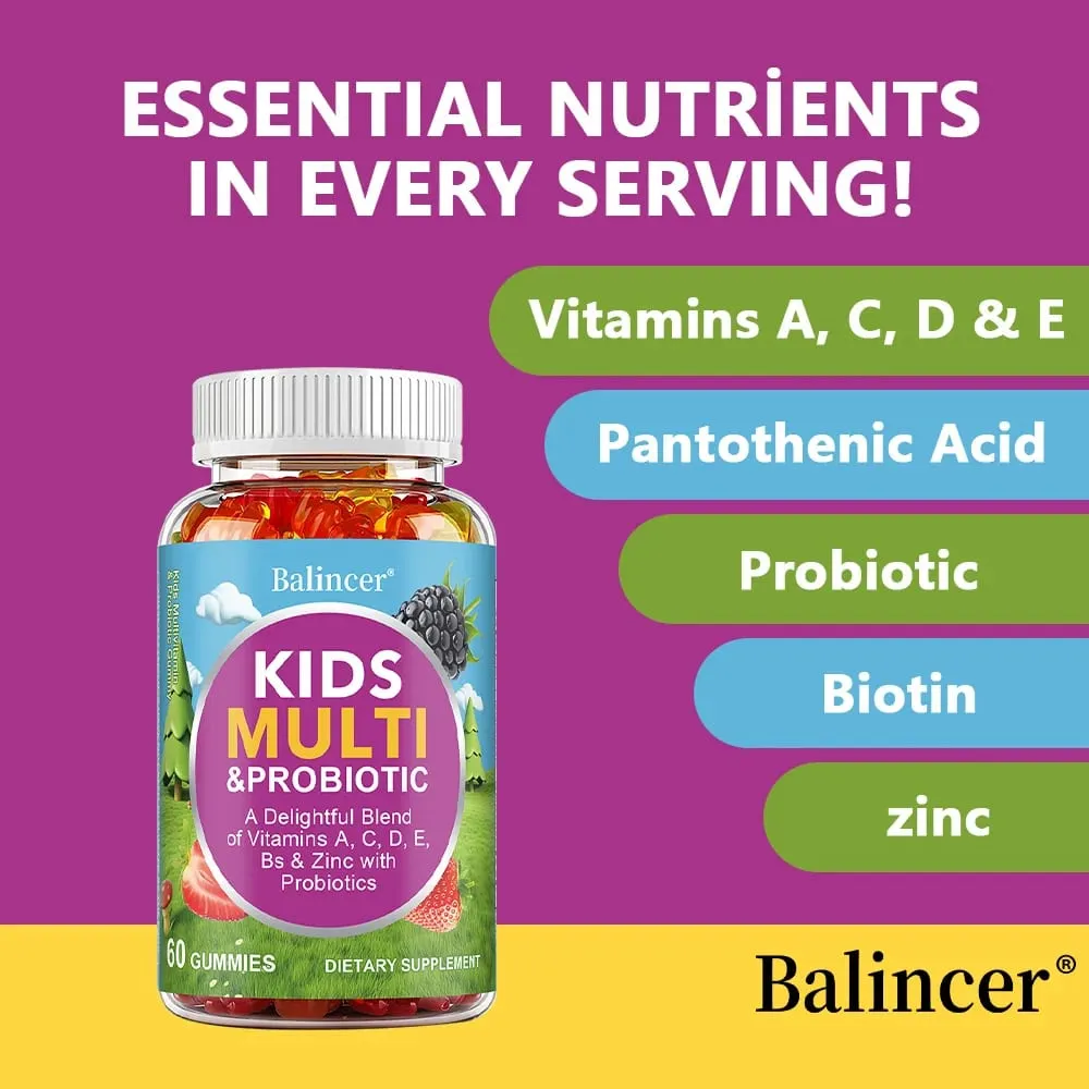 Organic Kids Multivitamin Gummies with Vitamins A C D E Zinc Probiotics Promotes Digestion and Enhances Immunity — image 2