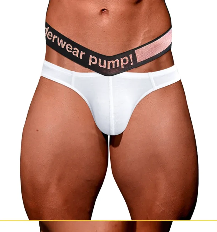 Trendy Little Triangle Masculino Juventude Cintura Baixa Ajuste Fechado Hip Lift Elástico Rosa Gradiente Com Decote Em V Pendurado — image 19