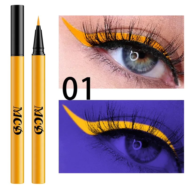 1PC UV Light Neon Eyeliner Pen Eyes Makeup Blue Green Waterproof Liquid Color Eye Liner Pencil Make Up Cosmetics Yellow Purple — image 14