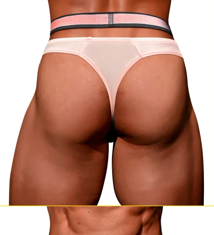 Trendy Little Triangle Masculino Juventude Cintura Baixa Ajuste Fechado Hip Lift Elástico Rosa Gradiente Com Decote Em V Pendurado — image 18