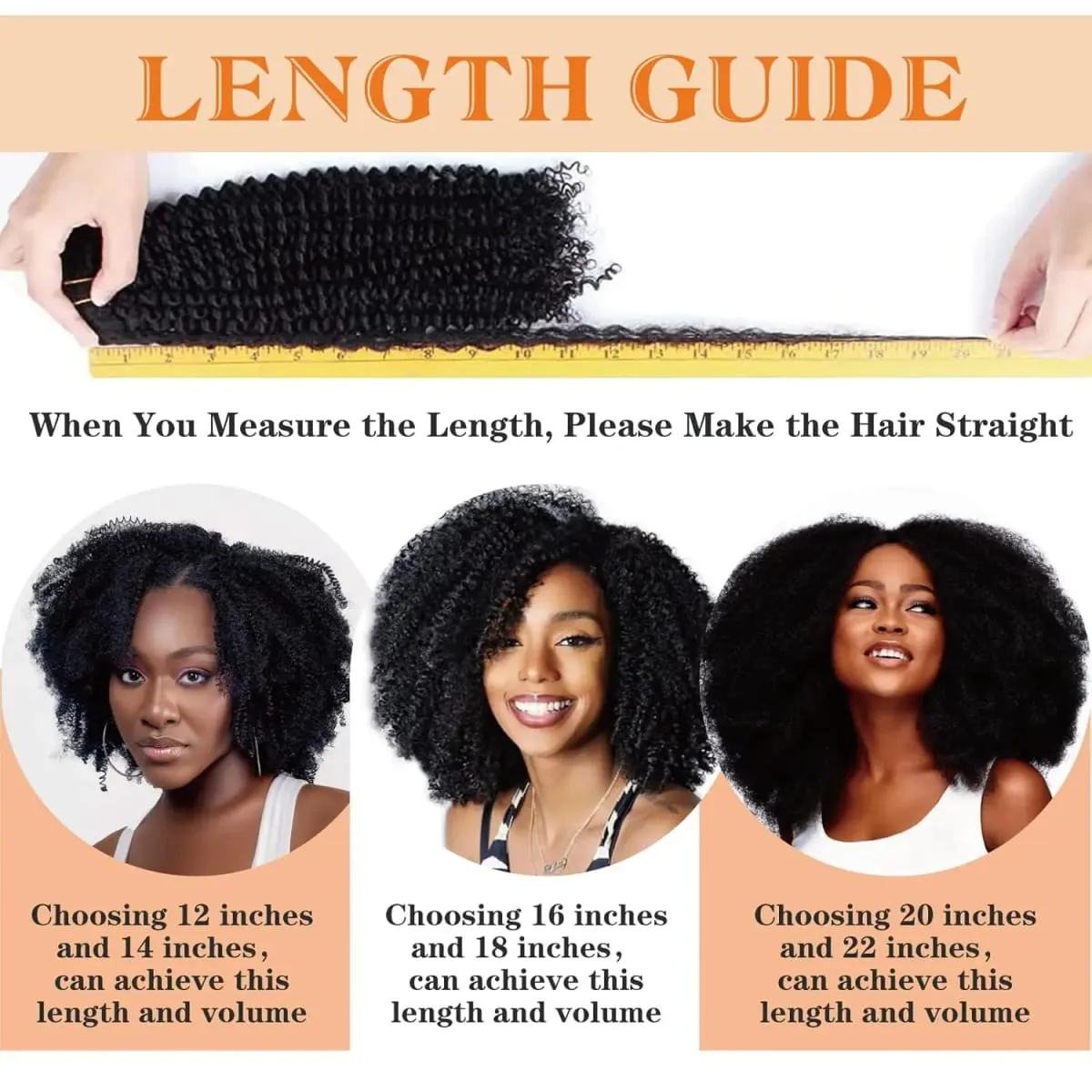 Afro Kinky Curly Clip in Hair Extensions Human Hair 12A Brazilian Hair Water Wave Clip Ins 120g Natural Black 8Pcs/Set Full Head — image 4