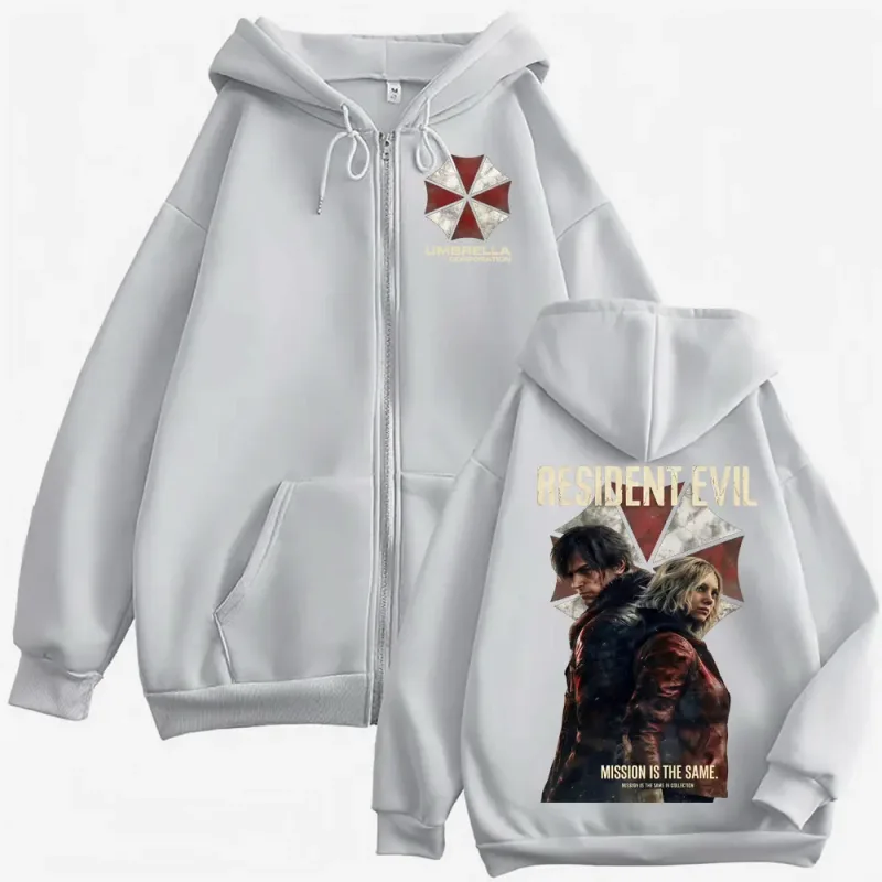 Limited Leon Kennedy Zipper Hoodies Resident Evil Requiemm Anime Jacket Sweatshirts Men Women Fashion Classic Zip Up Hoodie Coat