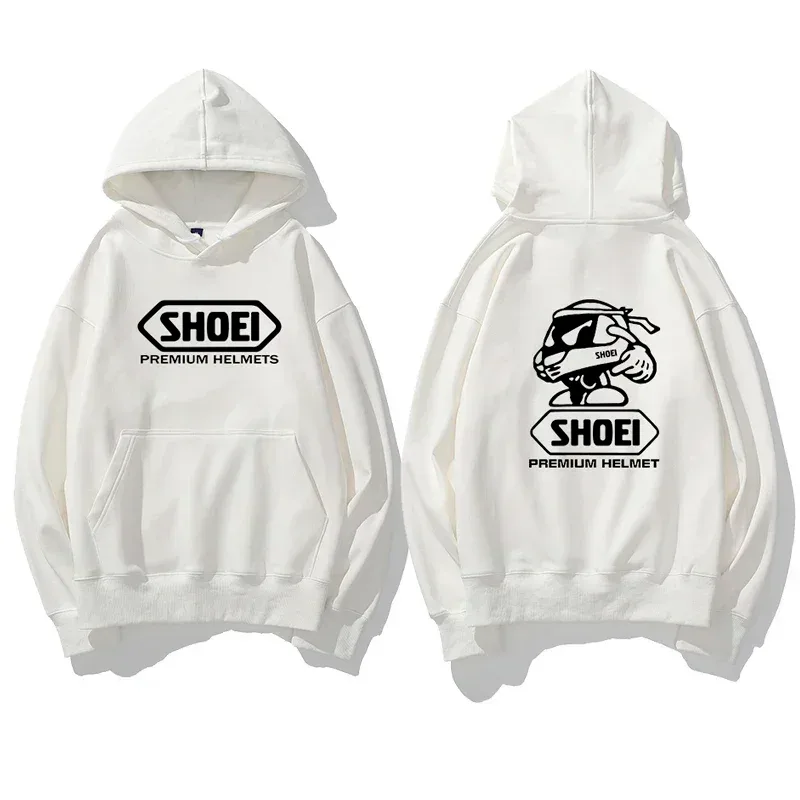 Motorcykelhjälm Tema Grafisk hoodie Unisex Fram Bak Dubbeltryck Biker Dragsko Huvtröja Casual Pullover Topp