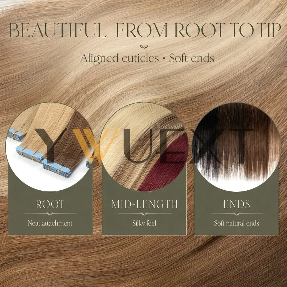 Tape In Human Hair Extensions 10Pcs/30g Per Pack Remy Real Human Hair Straight Natural Black Brown Blonde Multi‑Colors Seamless Skin Weft Tape Hair Extensions For Women — image 8
