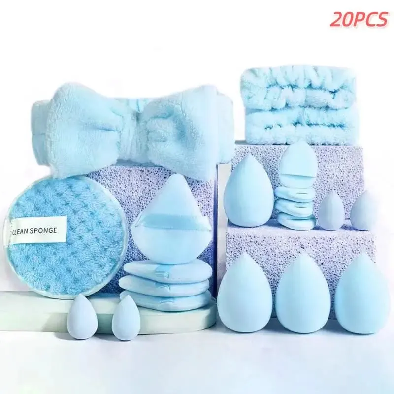 20/33Pcs Makeup Tool Kit Full Set with Makeup Puffs Brushes Beauty Sponges for Make‑up & Makeup Removal