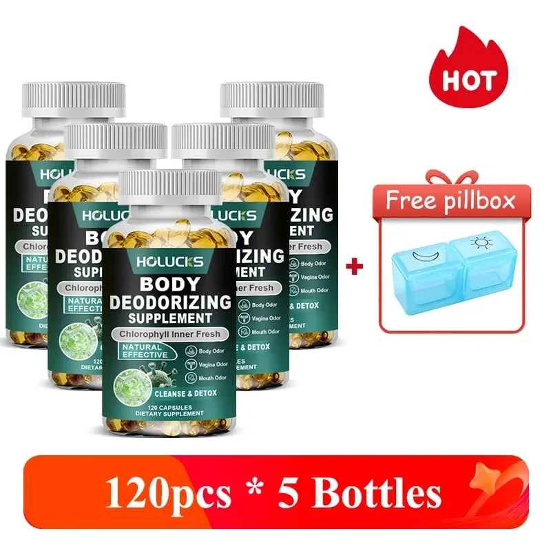 Natural Chlorophyll Capsules Supplement Internal Detox Cleanse Body Deodorant Promote Digestive & Skin Wellness — image 10