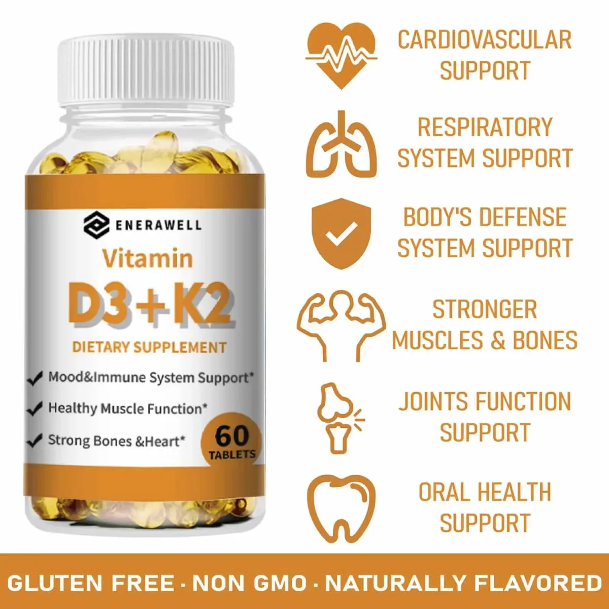 Vitamin D3 K2 Capsule - 20 000 IU Vitamin D3 Supports Bone & Teeth Health Calcium Metabolism Daily Body Wellness Supplement — image 7