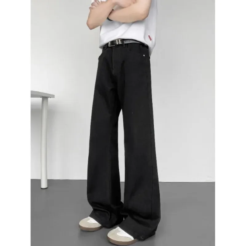 New American Vintage Washed Distressed Men's Jeans Baggy Jeans Micro Flare Retro Streetwear Hip Hop Trousers — image 6