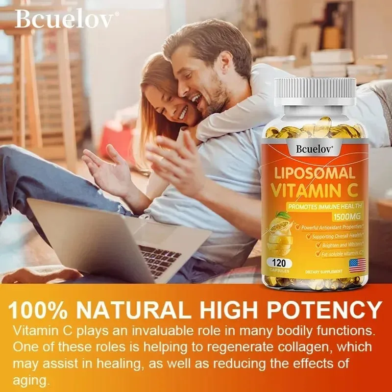 Liposomal Vitamin C Capsules Makapangyarihang Antioxidant Nagtataguyod ng Collagen Production Sinusuportahan ang Kalusugan ng Balat 1500mg — image 3