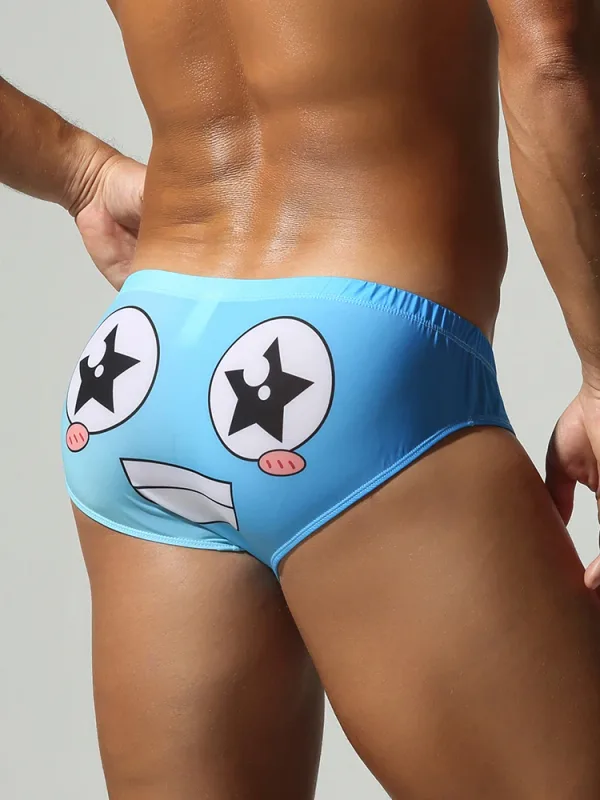 Roupa íntima triangular masculina com design fino de seda gelada, secagem rápida, alta elasticidade, cintura baixa, sexy, ajuste fino, moda jovem