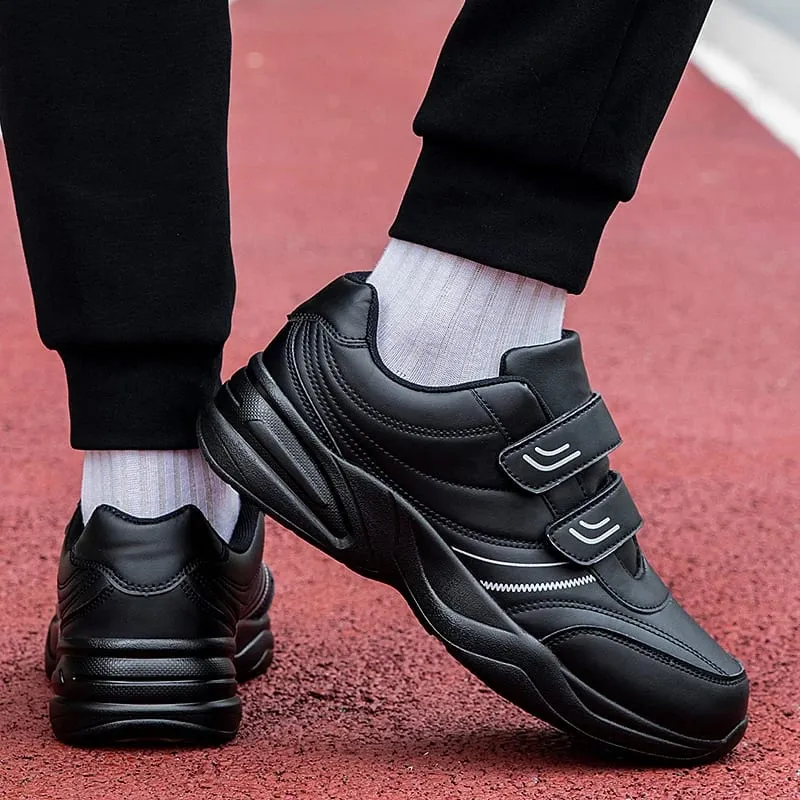 Men's Adjustable Hook and Loop Leather Sneakers Casual Sports Shoes White Sneakers Masculino Zapatillas Deportivas Tenis — image 6