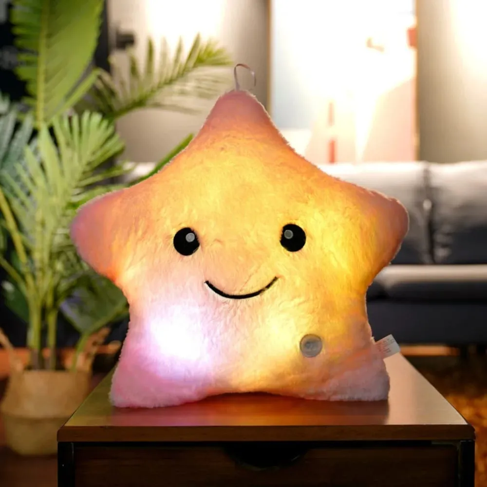 Cute LED Electronic Star Plush Toy Star Soft LED Star Doll Toy Home Decoration Baby Kid Toys Soft Star Pillow — image 9