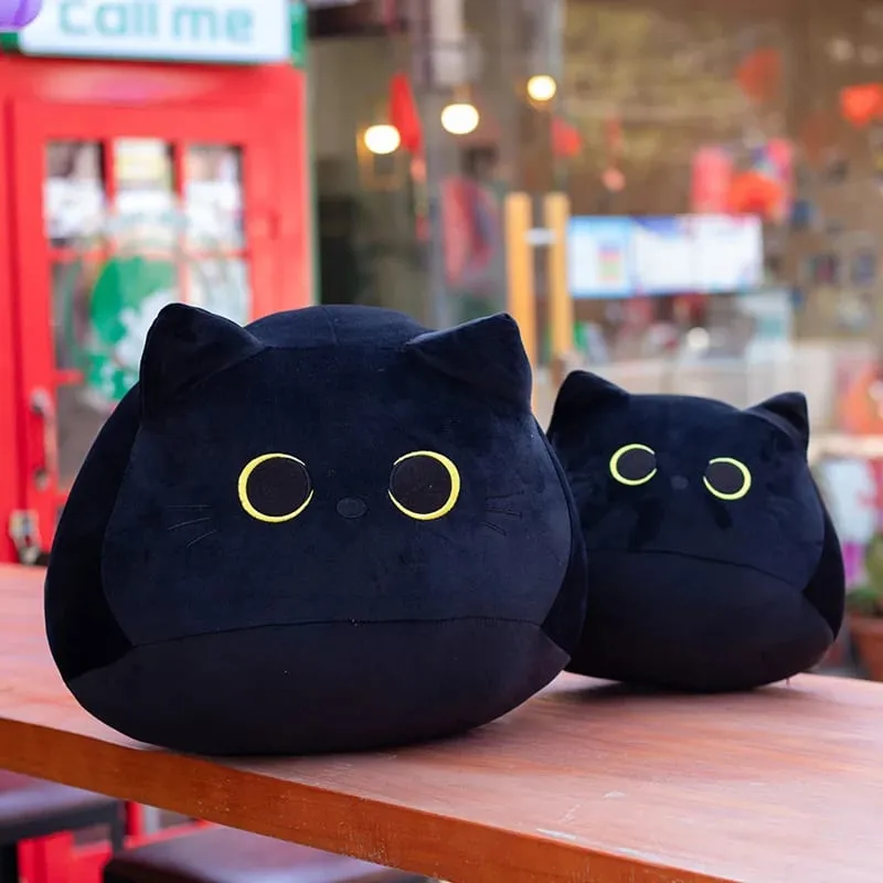 25cm Cute Black Cat Plush Toys Soft Skin-friendly Adorable Throw Pillows Fluffy Exquisite Household Ornaments Gifts For Friends — image 3