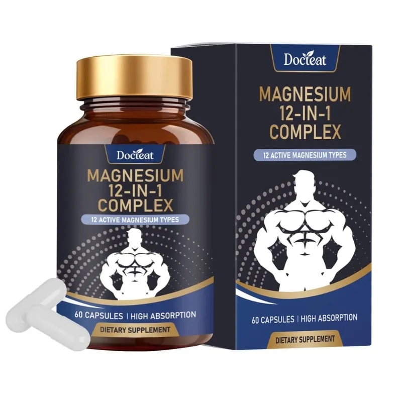 Magnesium Supplement Capsules 12 Magnesium Forms Mineral Complex Daily Mineral Nutrition Supplement for Daily Wellness Support