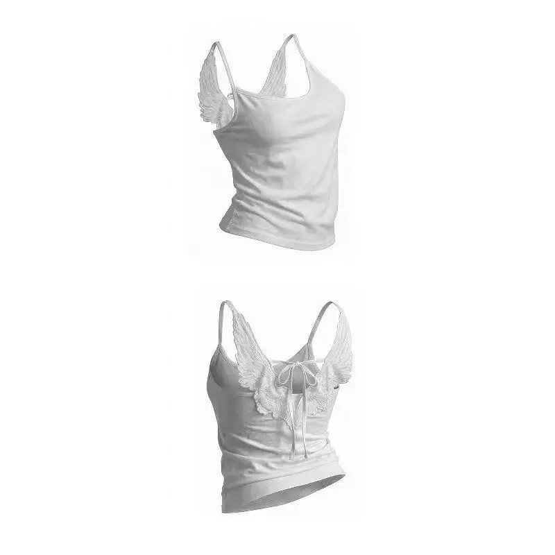 Korean Pure White Lace Vest Women Summer Tanks Bow High Waist Sexy Fashion Top Y2k American Sexy Slim Backless Short Top — image 9