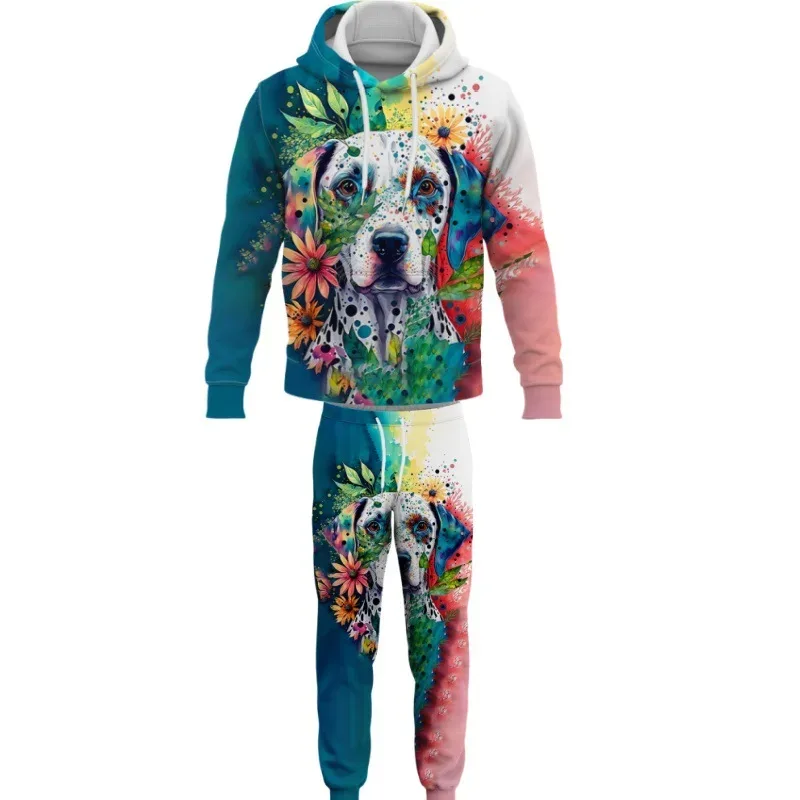 Fashion Animals Dog 3D Printed Autumn Hoodie Suit Men Sweatshirts Sweatpants Casual Two Piece Tracksuit Set Men's Clothing — image 2