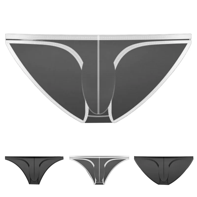 1PC Summer New Underwear Men's Ice Silk Briefs Ultra-thin Transparent Breathable Sexy Comfortable Low Waist Underpants For Men 3256809692642600 — image 8