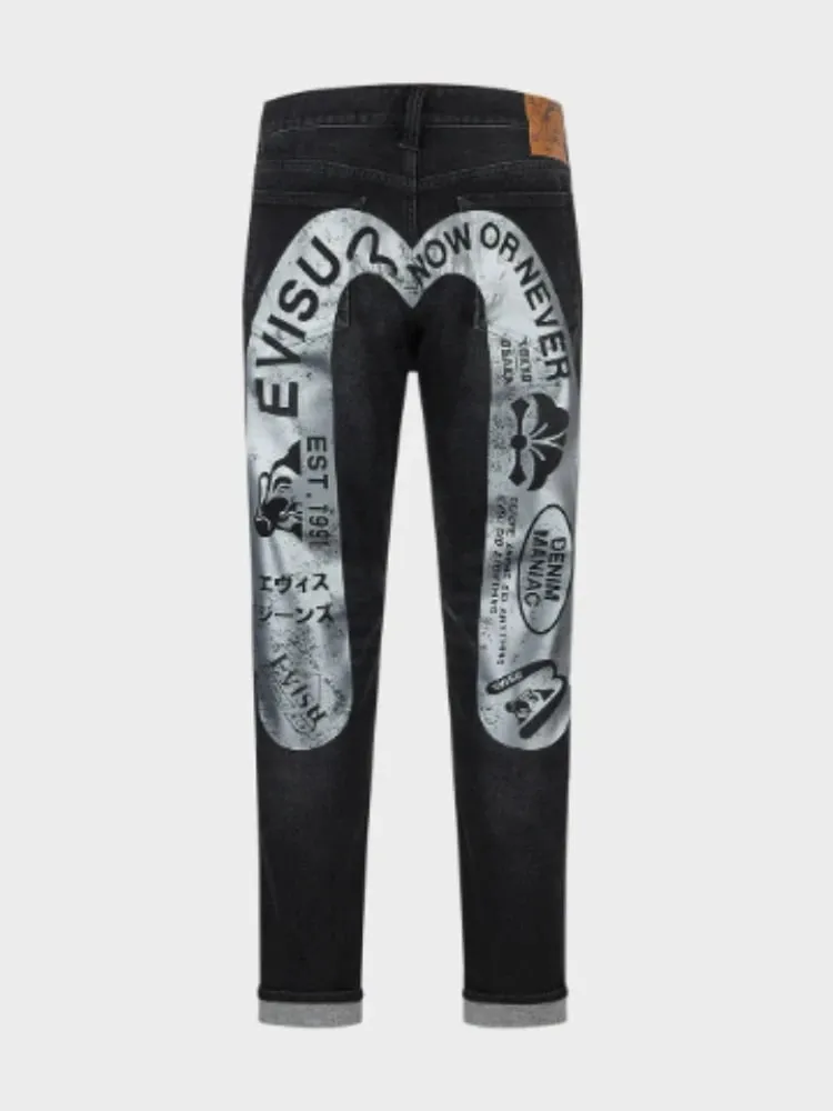 Trend Arrival Jeans Mens Loose Fit Tapered Casual Streetwear Fashion Print High Waist Straight Leg Denim Pants Harajuku Unisex — image 2