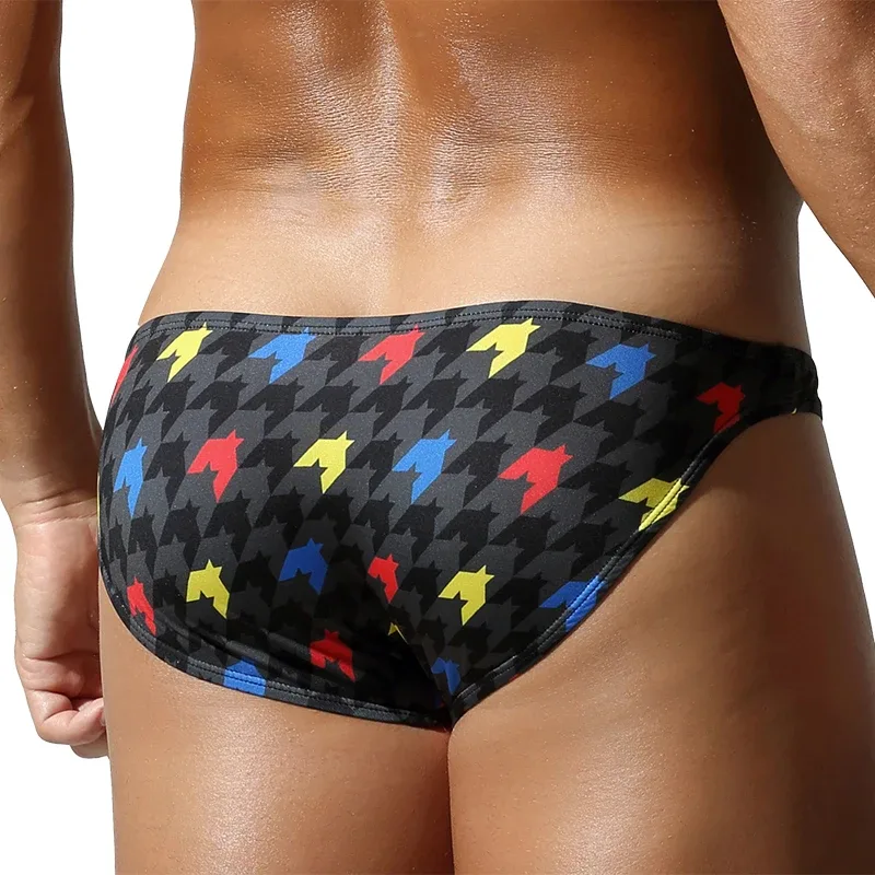 Men's Low-Waist Triangle Pants with Pouch Fashionable Bird's Eye Design Comfortable Underwear for Men — image 4