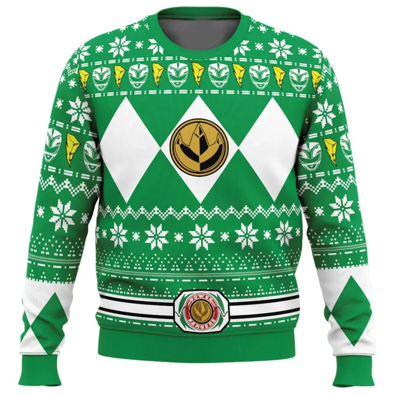 Masculino e feminino outono_inverno novo poderoso morphin multi cor ranger power ranger feio suéter de natal festa de natal com capuz — image 4
