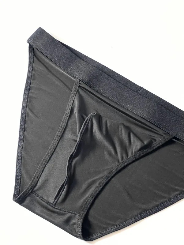 1 Piece Men's Sexy Ultra-Thin Ice Cool High Cut Briefs, Breathable Soft Stretchy Elastic Waistband Casual Daily Underwear — image 9