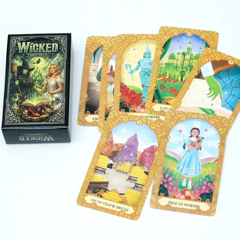 Wicked Tarot Deck - Full 78-Card Traditional Tarot Set Fantasy-Themed Divination Cards for Beginners and Collectors