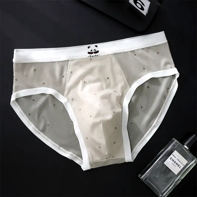 Bagong Bare feel panlalaking panloob na naka-print na sissy cuecas masculino ice silk sexys tøy men cueca thin seamless calzoncillos hombre — image 6
