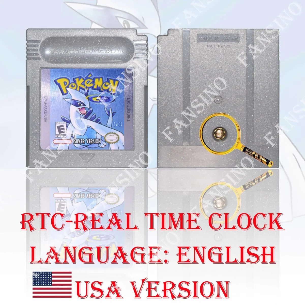 GB/GBC Real Time Clock Pokemon Crystal/Gold/Silver Version Video Game Cartridge with Battery USA/NOE/FRA/ESP/ITA Version — image 8