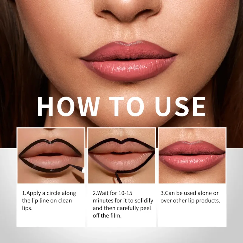 Lakerain Peel Off Lip Liner Impermeabile a prova di sbavature Lip Liner Colore a lunga durata Non sbiadisce Idrata Nutrire Contorno labbra Trucco — image 4