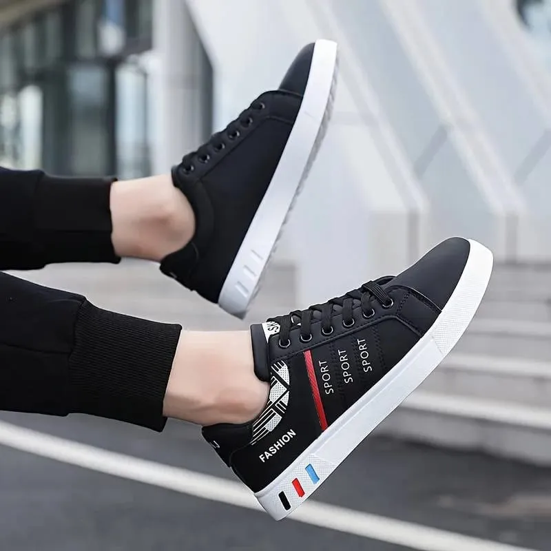 Men's Low-Top Skateboarding Sneakers - Breathable Synthetic Upper Durable Pvc Sole Round Toe Design Suitable for Casual and Formal Wear Skateboard Shoes Casual Shoes Stylish Lace-Up Design Equipped with Comfortable Fabric Insoles. — image 6